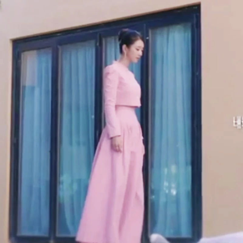 two piece set women korean fashion pink short jacket + long skirt streetwear 2 piece sets womens outfits spring clothes women