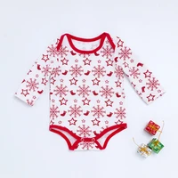 spring and autumn newborn cartoon christmas snowflake bodysuits baby girls long sleeve comfortable breathable triangle romper