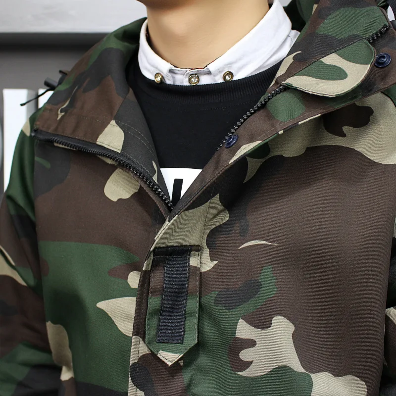 Мужская камуфляжная куртка с отложным воротником в стиле милитари 2020|Мужские