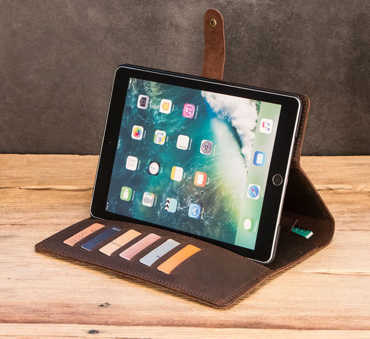 Защитный чехол для Apple Ipad 9 7 со слотом ручки многофункциональный плоский кожаный