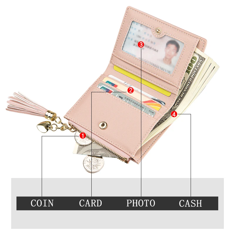 Новинка 2020 Маленький милый кошелек с кисточками Женский женские короткие