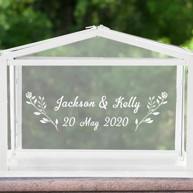 Wedding Cards and Gifts Box Vinyl Sticker Personalized Names Date Decals Custom Stickers For Boxs Art Decoration | Дом и сад