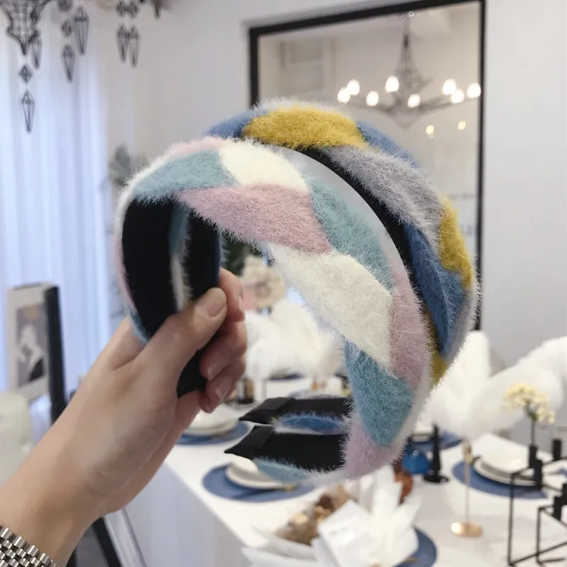 Шерстяная ткань красочные резинки для волос женщин аксессуары Корея с повязкой