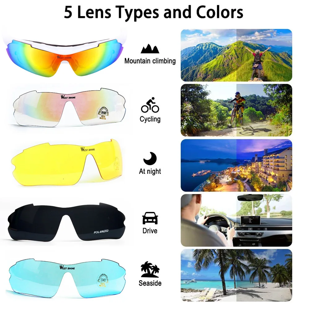 Поляризованные спортивные мужские солнцезащитные очки защитные для дорожного