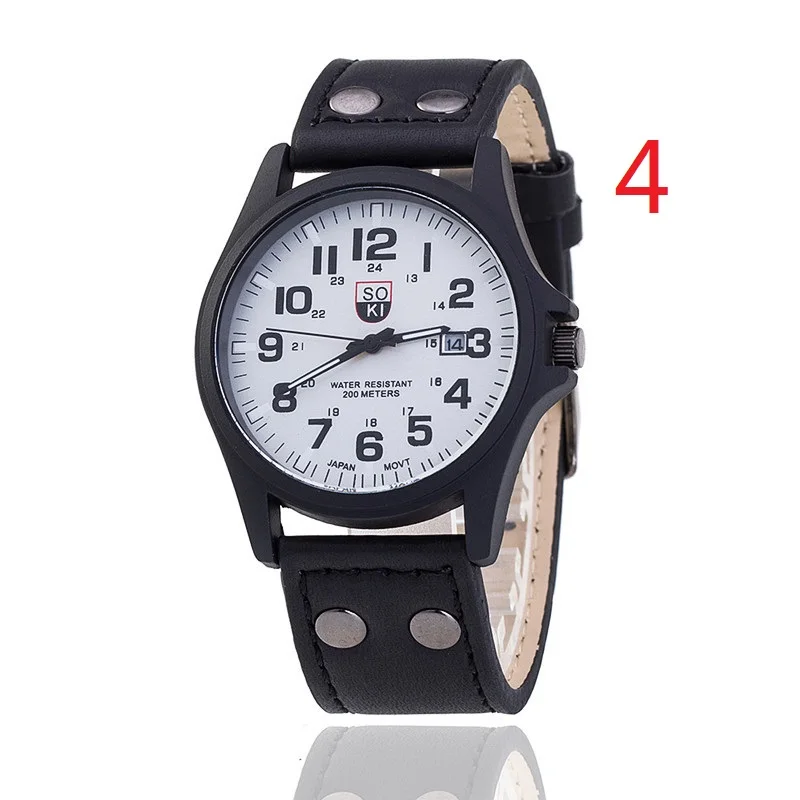 Мужские спортивные кварцевые часы синие из алюминиевого сплава с двойным