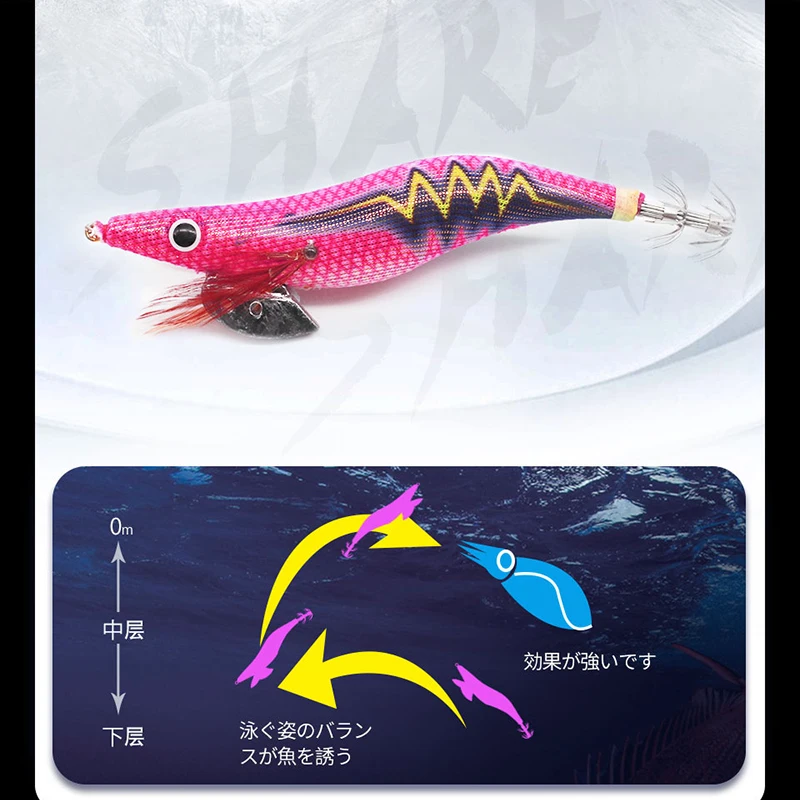 AS 10pcs Hard Bait Luminous Shrimp Squid Jigs Set 2.5#3.0#3.5# Sea Fishing Lure Set Artificial Cuttlefish Octopus Winter Fishing