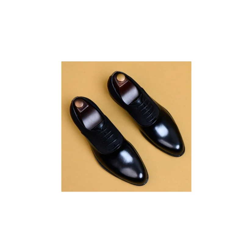 Мужские классические туфли Goodyear черные оксфорды из натуральной кожи обувь для