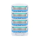 Бритвенные Лезвия для мужчин, в кассете с 5 лезвиями из нержавеющей стали, 4 шт.лот, для ухода за лицом, для Gillettee Fusion