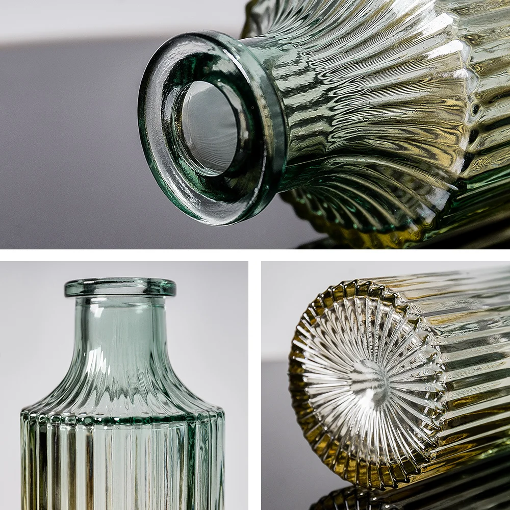 European Retro Roman Relief Art Glass Vase Indoor Office Table Plant Flower Home Decoration Accessories Transparent | Дом и сад