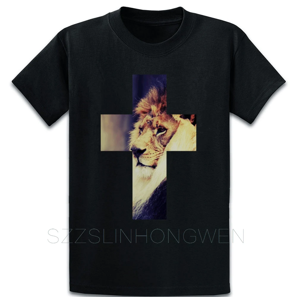 Крест Иисуса с Львом футболка Летняя оригинальная плюс размер 5xl оригинальный