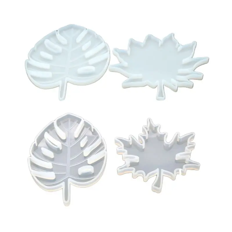 

4 Pcs/set Silicone Coaster Mold Resin Leaves Mould Maple Leaf Shape Epoxy Molds DIY Cup Pad Making Home Decoration HX6F