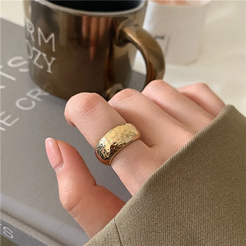 MENGJIQIAO новые модные панк золотые цветные металлические регулируемые кольца для