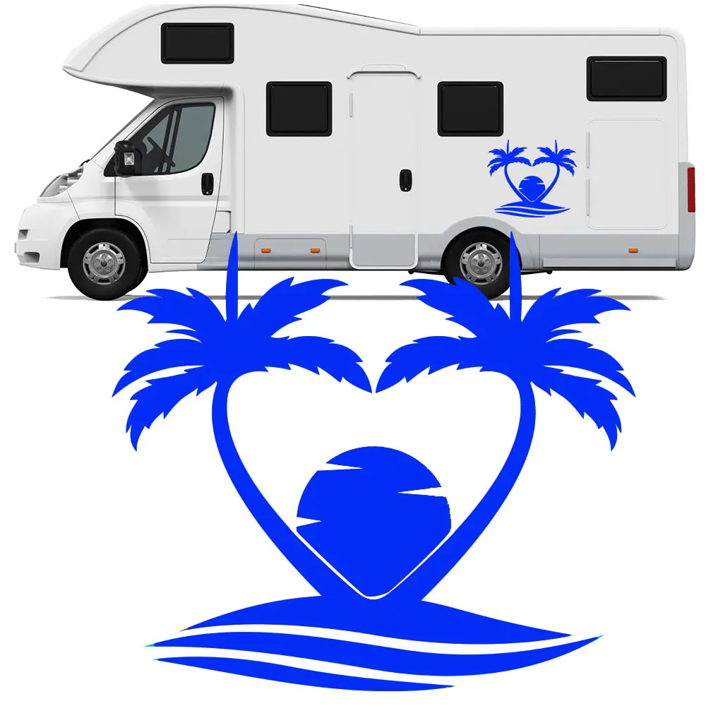 1 шт. виниловые наклейки для дома на мотоцикл пальма солнце колесах фургон