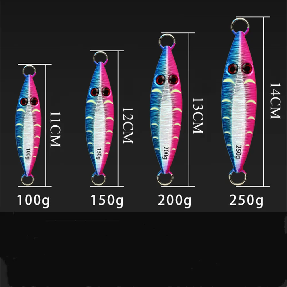 CASTFUN рыболовная приманка медленный джиг светящаяся для джиггинга рыба искусственная металлический 1 шт. 100 г