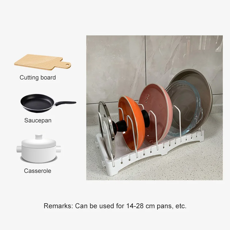 Регулируемый Кухня для крышек кастрюль стеллаж горшков хранения сидя лоток