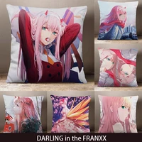anime throw pillow darling in the franxx code016 02 hd print squar peach skin plush pillow bed sofa cushion home decor gift