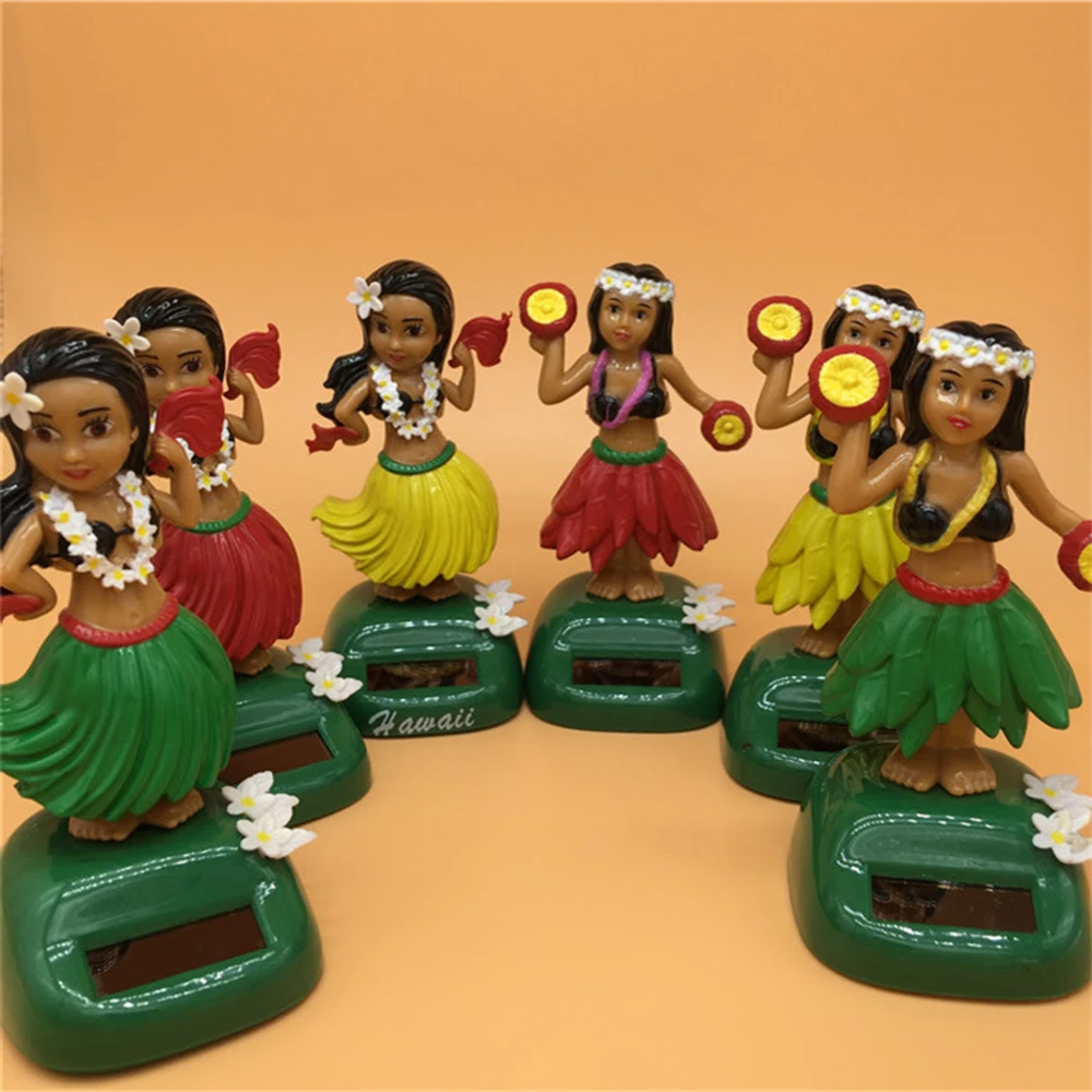 

Solar Powered Dancing Hula Girl Dancing Solar Girl Toys Solar Hawaiian Car Home Decoration Beauty Grass Skirt Swing Small Orn