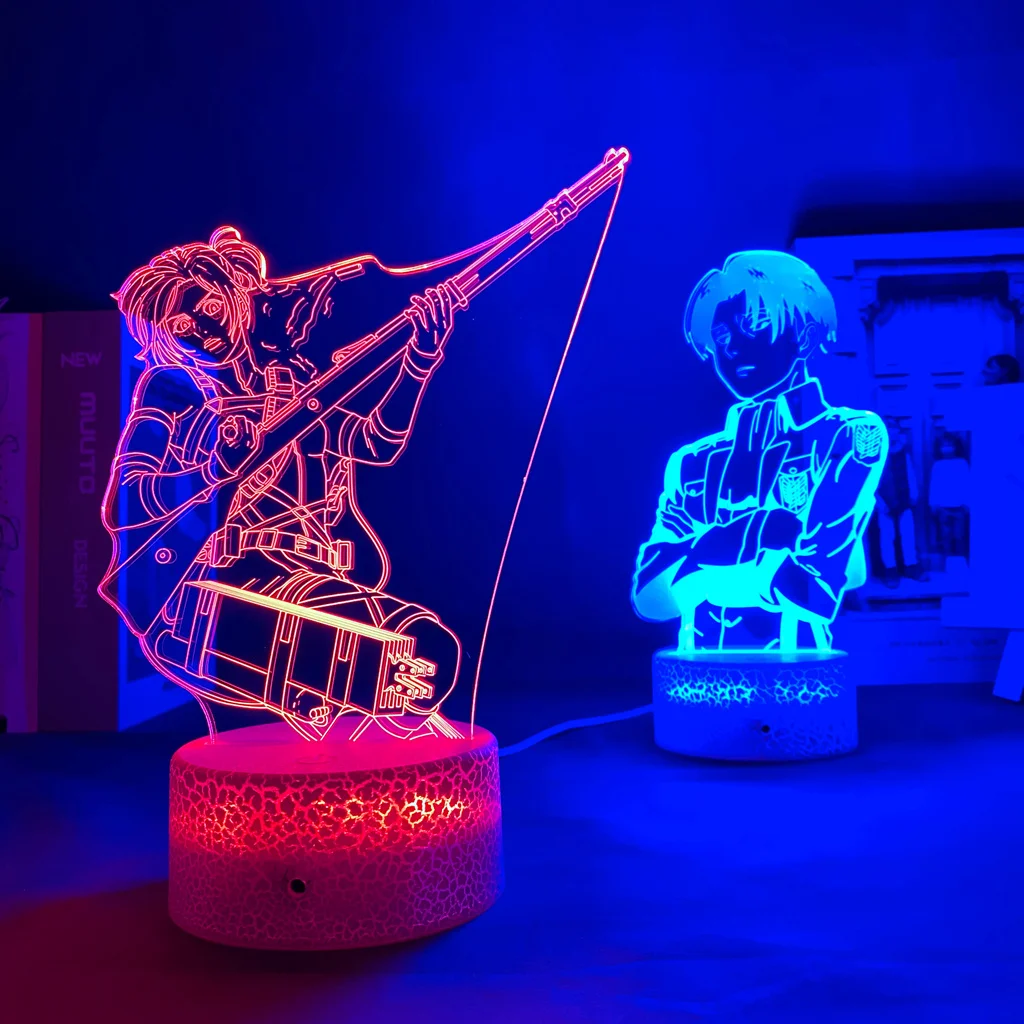 

3D Led Light Anime Lamp Attack on Titan 4 Sasha Braus Figure for Bedroom Decor Night Light Kids Birthday Gift Shingeki No Kyojin