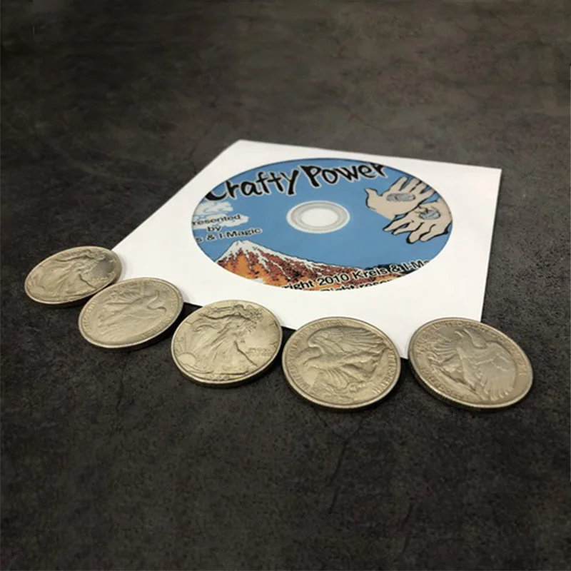 

Crafty Power by Kreis Magic (DVD and Magnetic Walking Liberty Half Dollar Coins Set) Magic Tricks Coin Appaer Magia Gimmick Prop