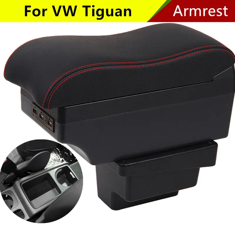 Подлокотник для Volkswagen VW Tiguan кожаный подлокотник центральная консоль USB