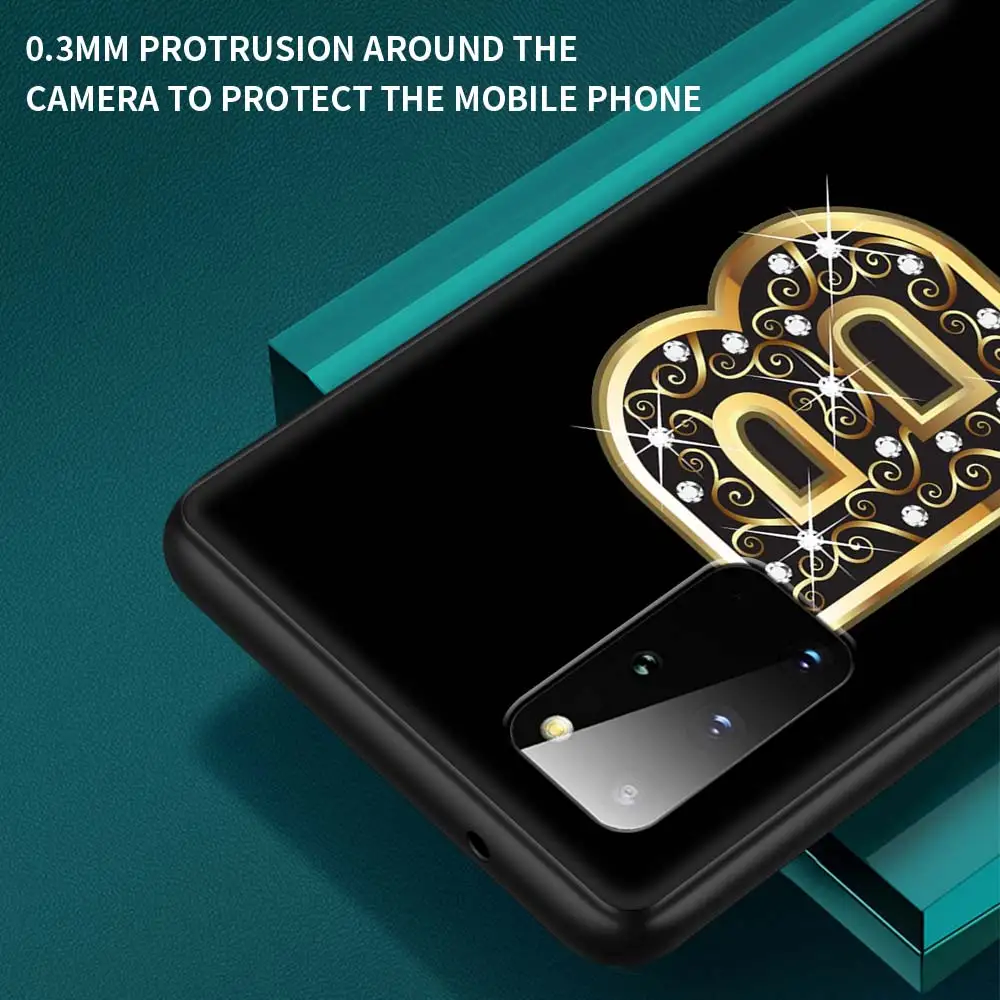 

Diamond Letter Case For Samsung Galaxy S21 S20 FE S10 S9 Plus Note 20 Ultra 9 8 10 Lite Capa Black Shell Phone Cover