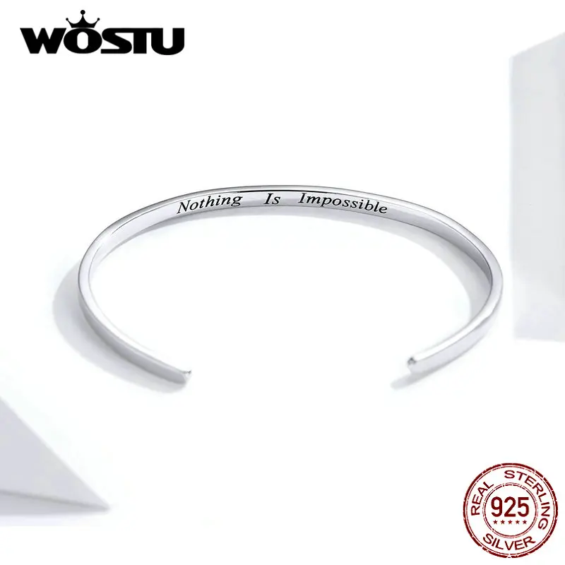 WOSTU 100% Серебро 925 пробы классические браслеты и браслет для женщин модные