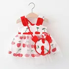 2020 модное Летнее Детское платье для девочек, милое мини-платье принцессы из тюля с фруктовым принтом, robe princesse enfant fille t5