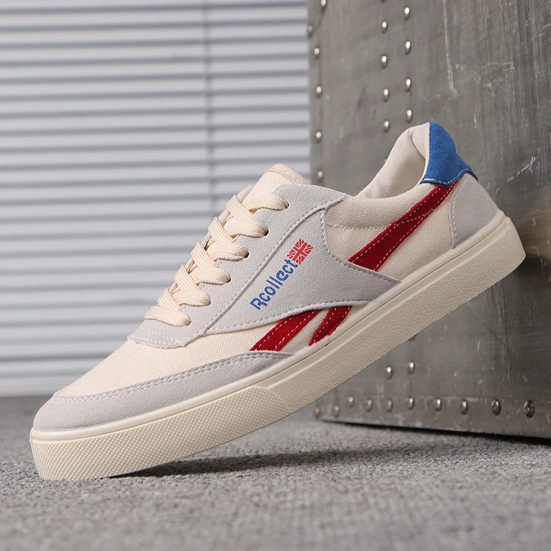 Men Shoes Canvas Casual Fashion Sneakers Spring/Autumn 2019 New Breathable Lace-up Low-up Mixed Colors Mens High Quality | Обувь