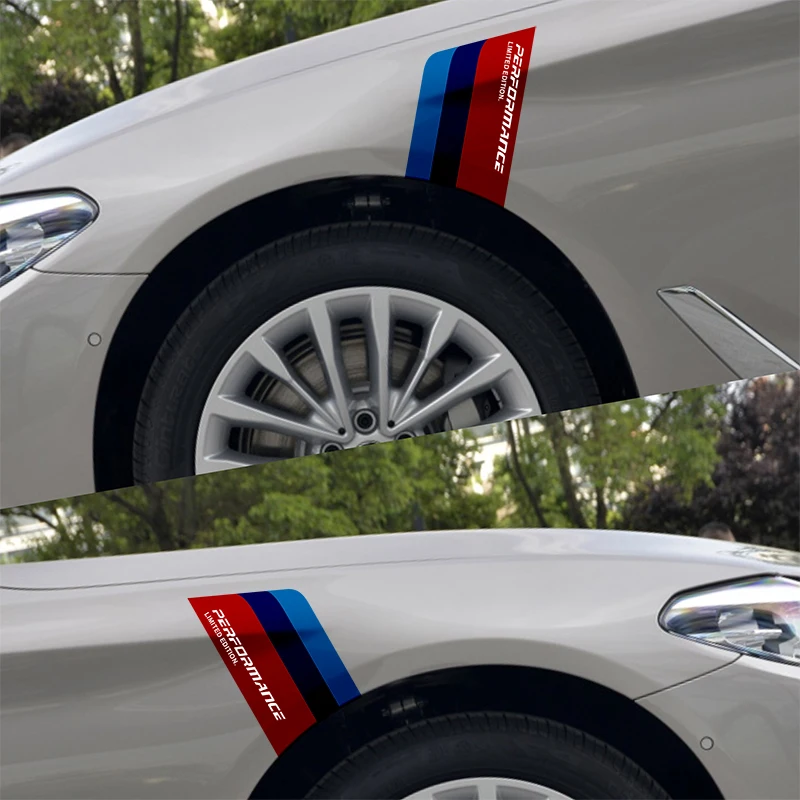 2 шт. автомобильные наклейки в полоску трехцветная Наклейка на тело для всех