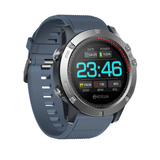 Синий Zeblaze VIBE 3 ЭКГ мгновенный ЭКГ браслет цветной дисплей частота сердечных сокращений IP67 водонепроницаемый мульти-спортивный режим фитнес-трекер умные часы - Цвет: Синий