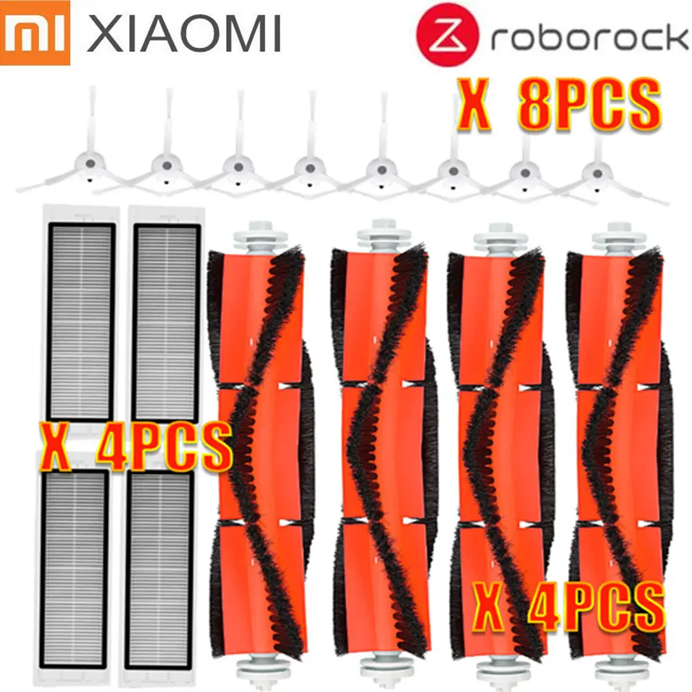 16pcs Аксессуары наборы для xiaomi Roborock S50 S51 E25 S5 E20 C10 Roborock робот вакуумные детали вставка из ткани для швабры фильтр боковая круглая щетка - Цвет: 16pcs