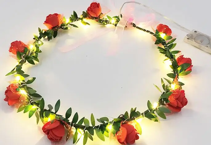 

LED lamp string luminous wreath button battery headdress children's seaside tourism