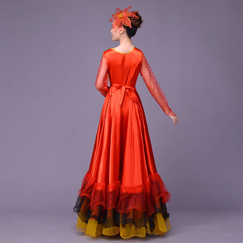 Новое платье с пышной юбкой для мальчика открытой современного танца испанская