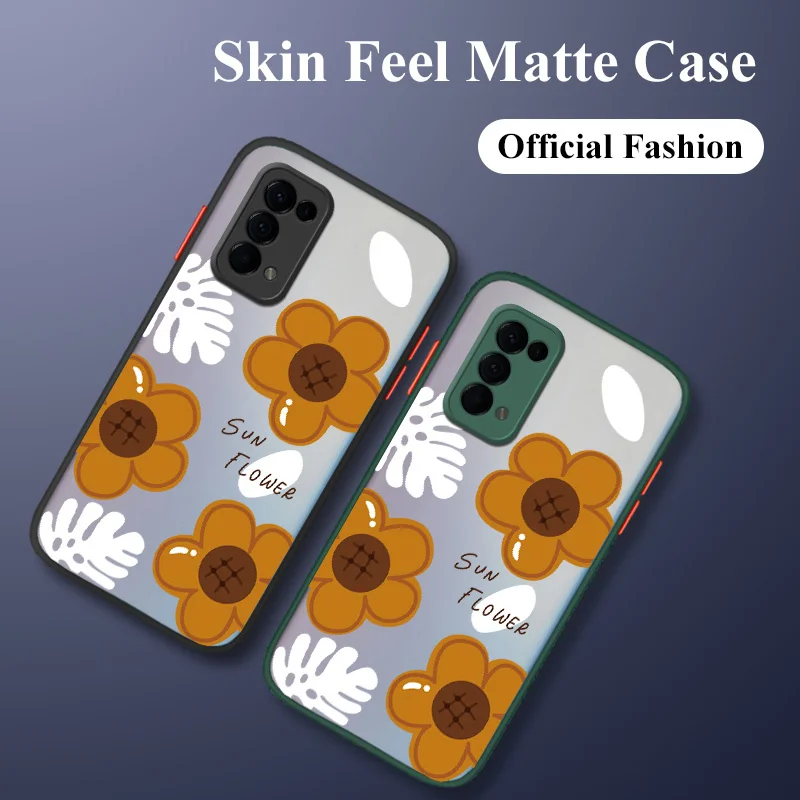 

Sun Flower Liquid Silicone Phone Case For OPPO Reno 6 5 4 6Pro Reno2 F9 F9Pro F19 F11 Pro F7 Findx3 Pro 6 6i 6Pro Back Cover
