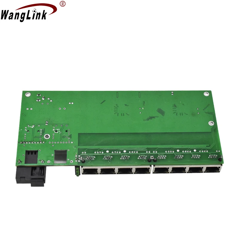 Wanglink Gigabit ethernet switch 8 rj45 1 sc fiber 10/100/1000 m ethernet 1g8e optical fiber media converter single pcba mode
