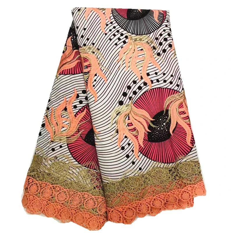 Африканский воск ткань вышитые Анкары кружева Анкара смесь гипюр для женщин