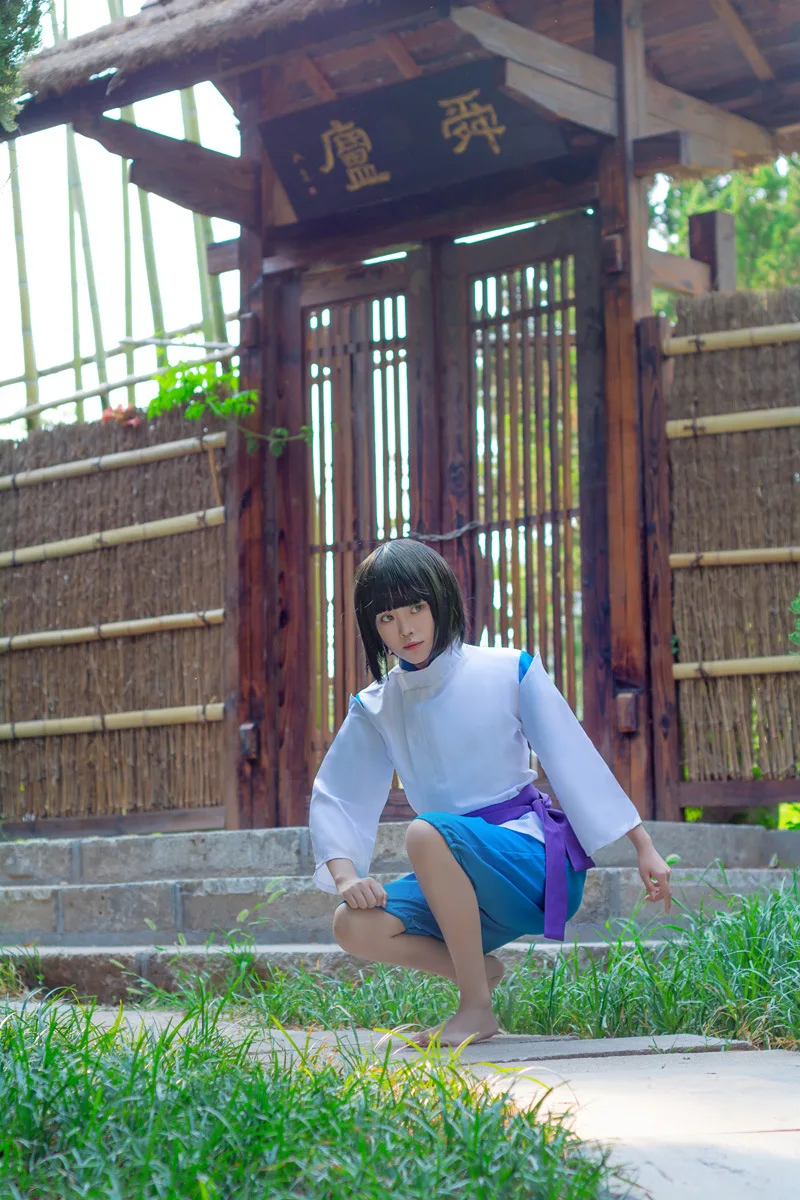 Аниме Унесенные призраками Sen to Chihiro no Kamikakushi белый дракон Haku Nigihayami Kohakunushi униформа косплей костюм для вечеринки