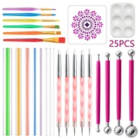 25pcs mandala dotting pen tools set stencil ball stylus paint tray for painting rock coloring drawing drafting art supplies 85dd