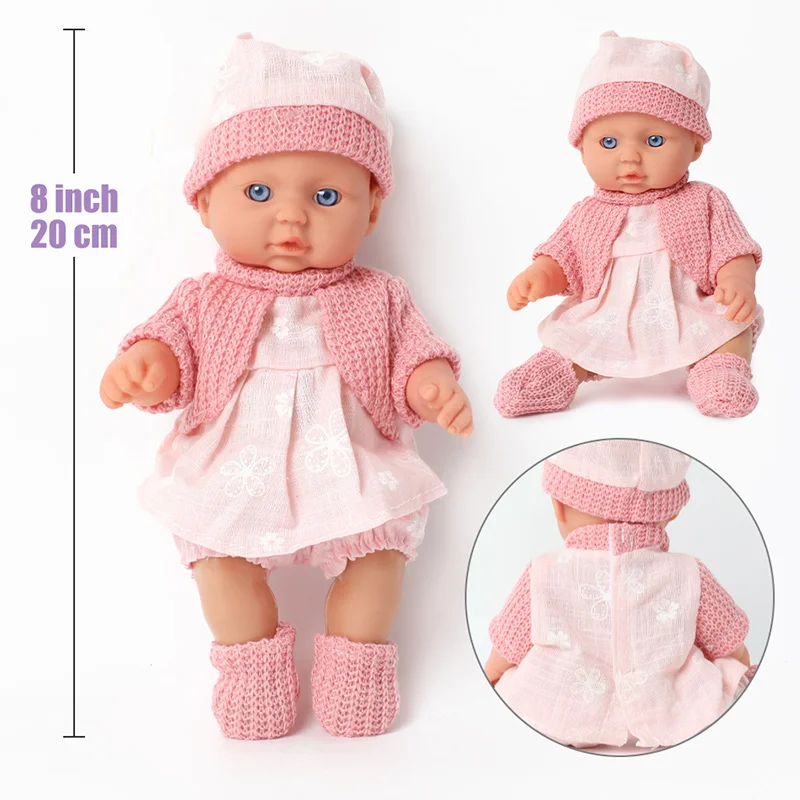8 дюймов моделирование bebe reborn Silicone 20 см реалистичный новорожденный звук Детская
