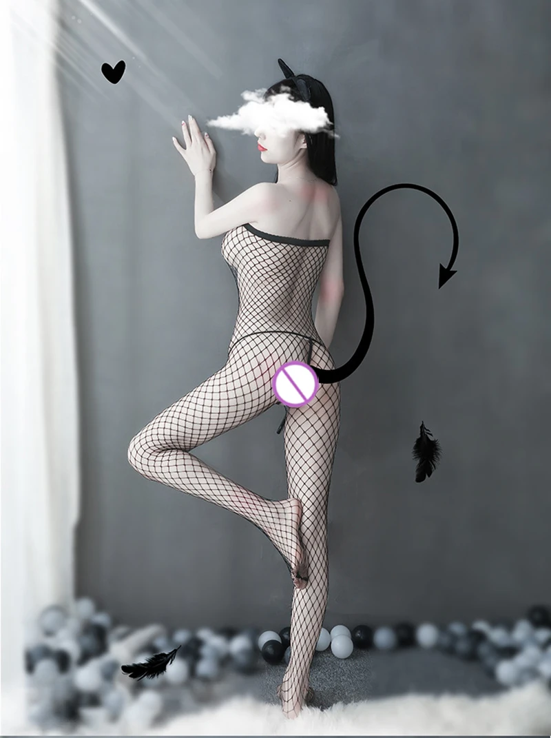 

Free shipping Sexy lingerie women Erotic underwear net clothes Hollow out Mesh Body Suit pajamas body-Stocking 8802