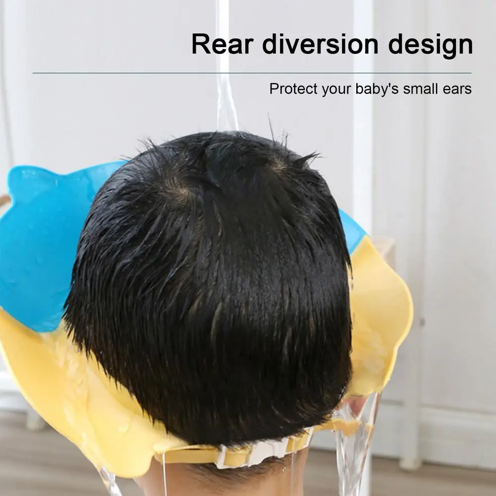 Gorro de ducha ajustable para beb&eacute;, gorro de silicona para champ&uacute; seguro, protector de ba&ntilde;o suave para beb&eacute;-2