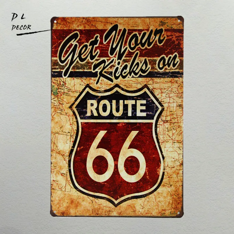 DL получите свои удары на Route 66 античное моторное масло винтажный металлический