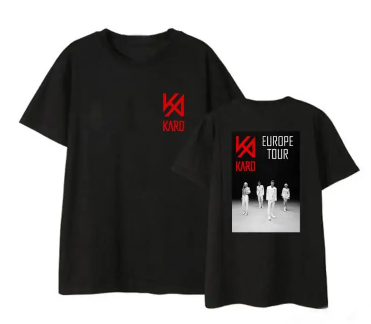 Новое поступление футболка с принтом kpop kard k. a. r. d europe tour concert летняя унисекс