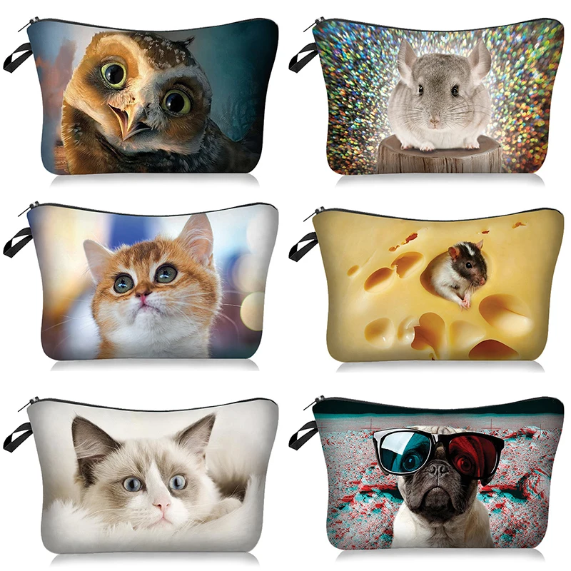 

Cute Animal Printing Makeup Bags With Multicolor Pattern Cute organizer bag Pouchs For Travel Ladies Pouch Women Cosmetic Bag