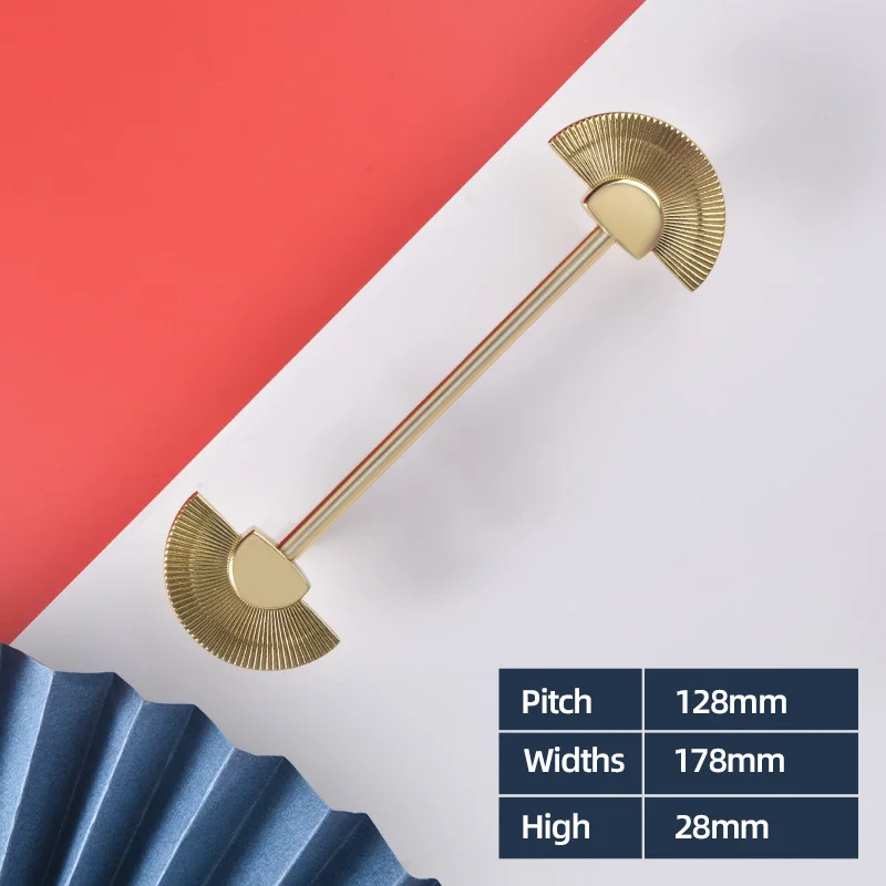 2pcs creative sector brass door handles nordic furniture handles and knobs for cabinet kitchen cupboard drawer pulls hardware free global shipping