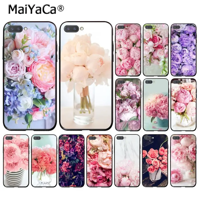 

MaiYaCa Elegant Pink Purple Peony Flower On the Vase Phone Case for Huawei Honor 8X 9 10 20 Lite 7A 8A 5A 7C 10i 8C 7A 9X Pro