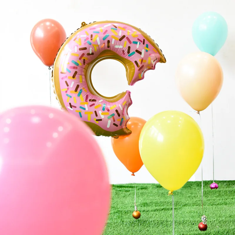 1pc Cute Donuts Food Foil Balloon Candy Ice Cream Popcorn Balloons Happy Birthday Sweet Kids Toys DIY Baby Shower Decorations | Дом и сад
