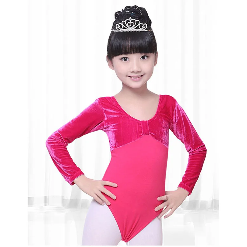 Танцевальный костюм детский осенне зимний бархатный балетный гимнастическое