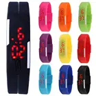 Спортивные детские цифровые наручные часы на тонком ремешке со светодиодной индикацией времени и даты, подарок для мальчиков и девочек