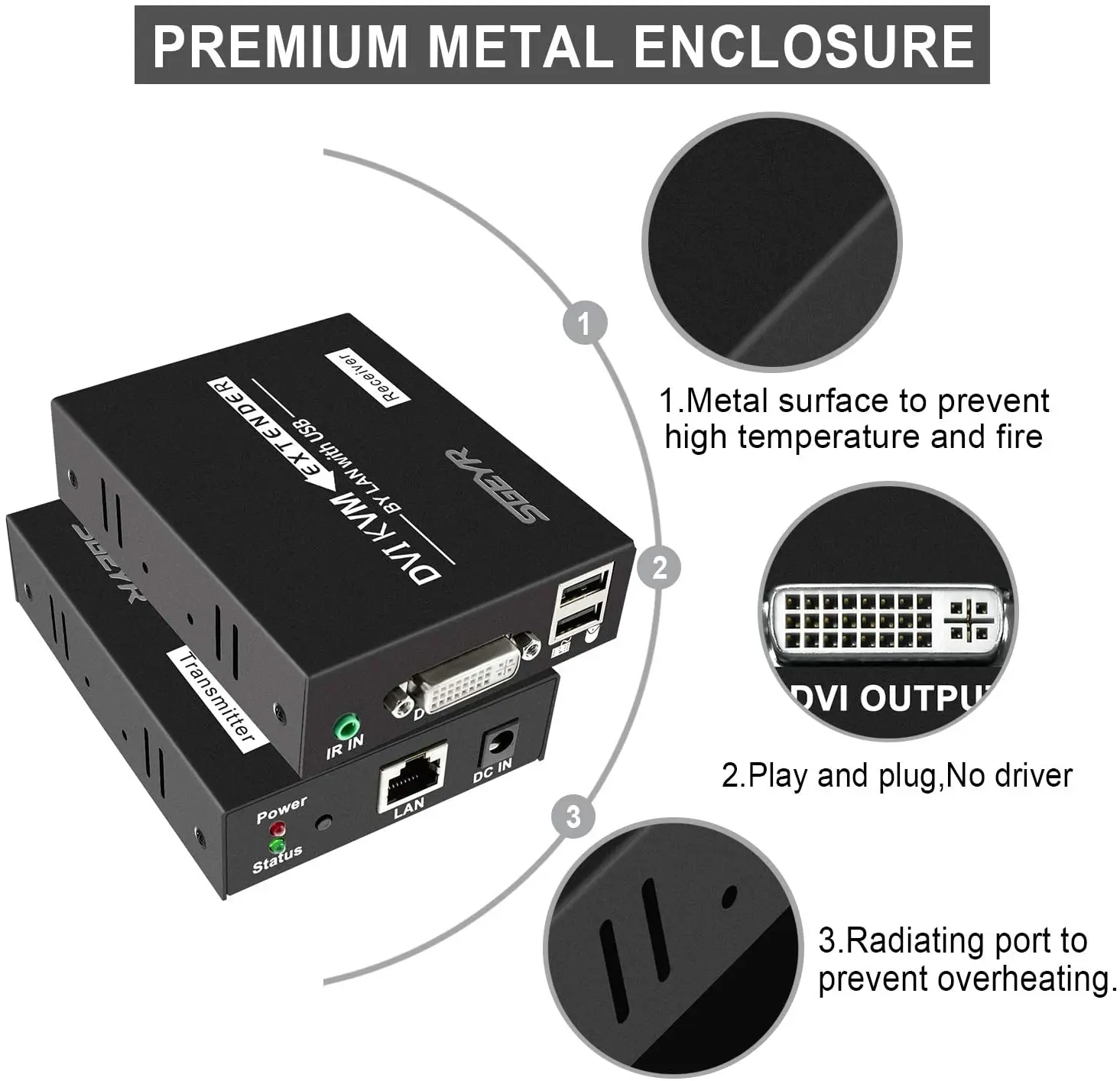 120 м DVI удлинитель SGEYR 395ft USB KVM расширитель клавиатуры мыши ИК-расширитель на RJ45